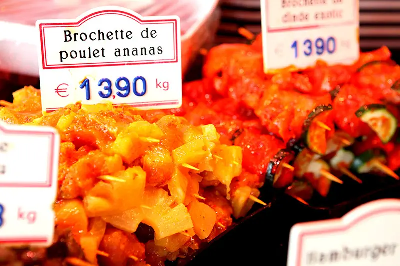 Brochettes de bœuf et légumes